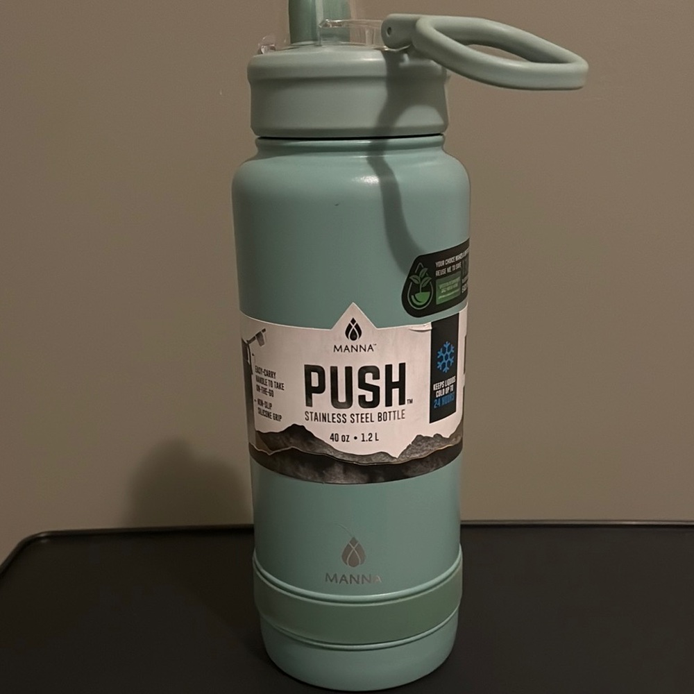Manna Push Stainless Steel Bottle - Mint